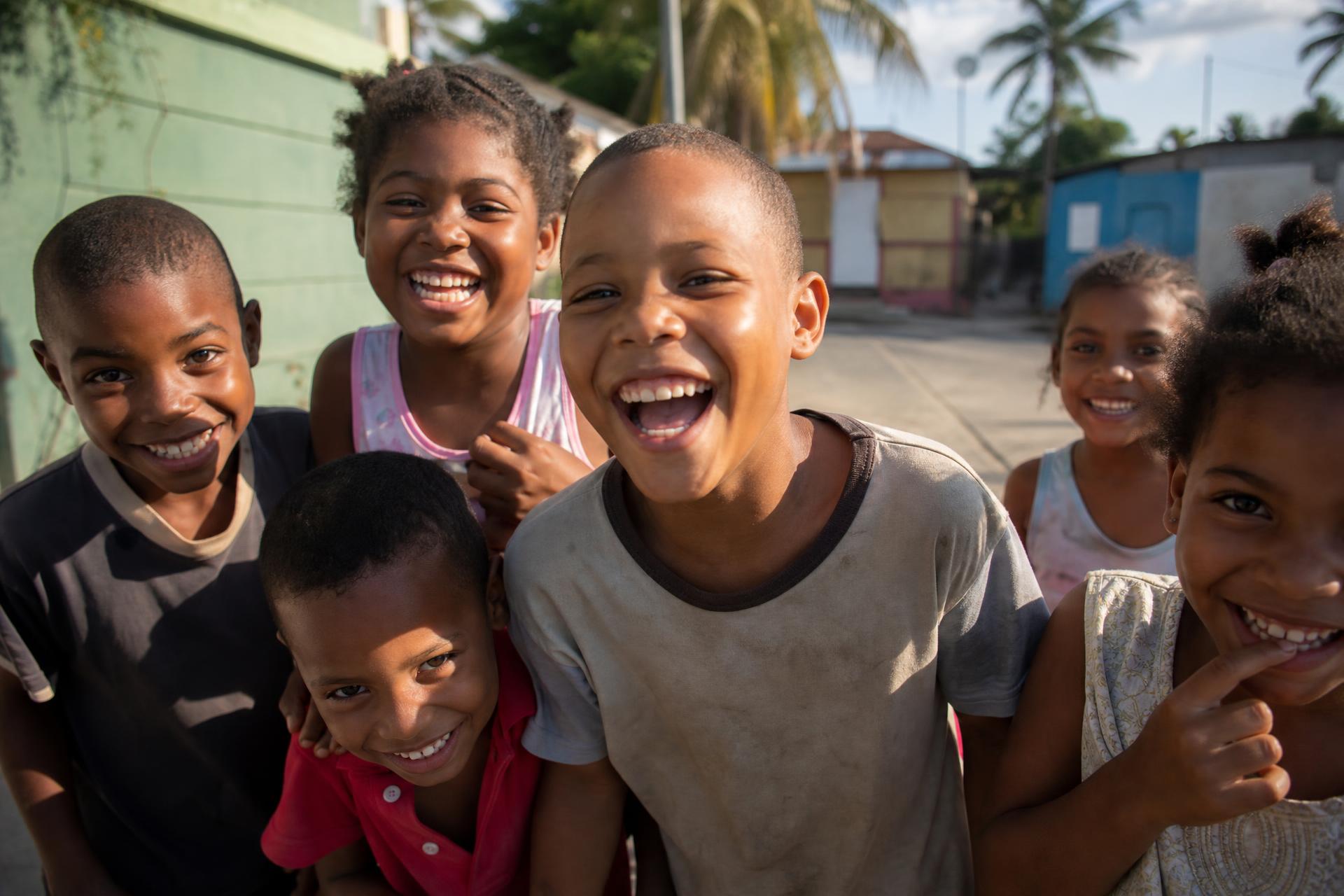 Dominican children smiling in their community