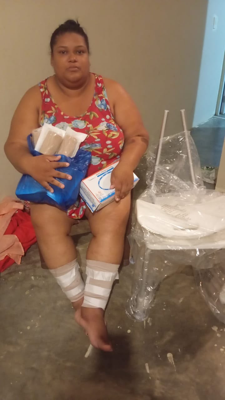 Wound-care supplies and a commode chair delivered